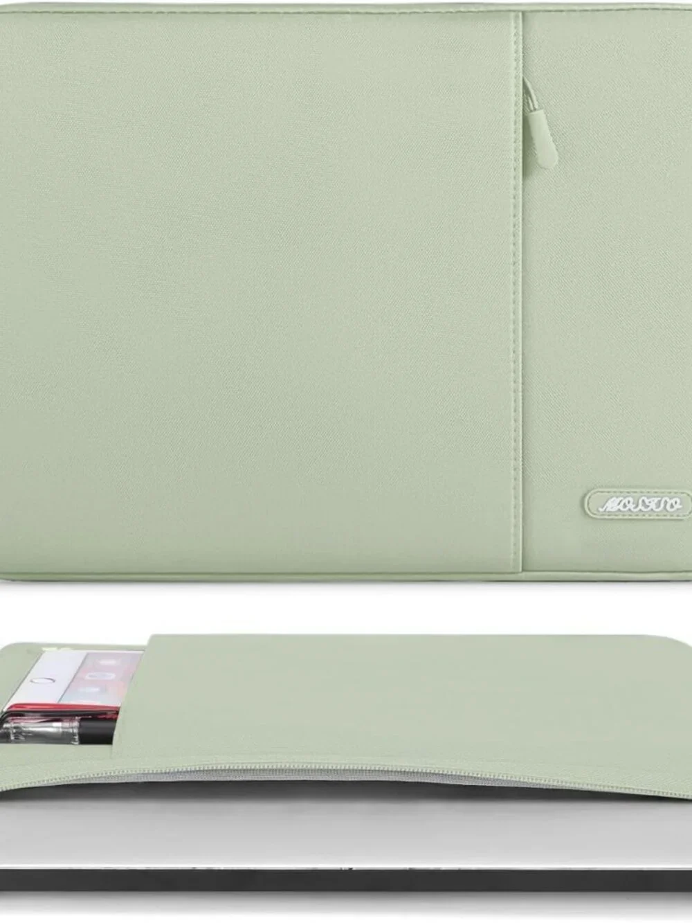 Mosiso Laptop Sleve with Front Pocket, Sage Green, 13-13.3 inch